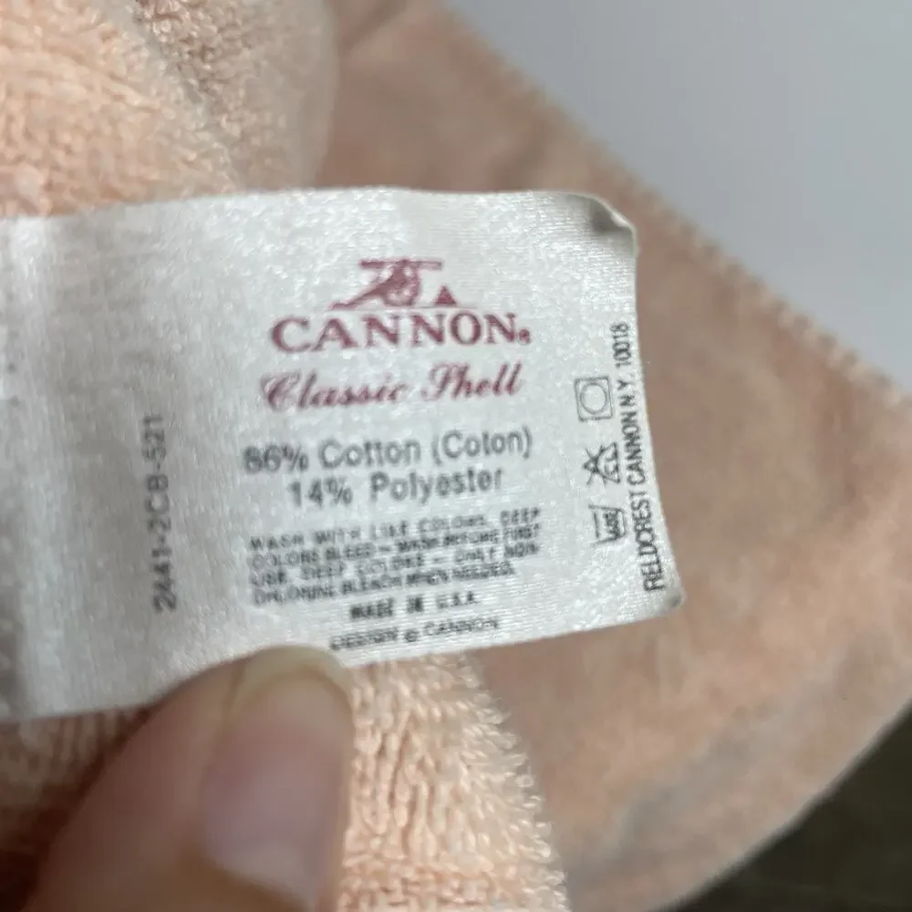 Vtg Cannon Monticello Cream Sculpted SeaShell 1 Bath 1 Hand Towel 2 Washcloths